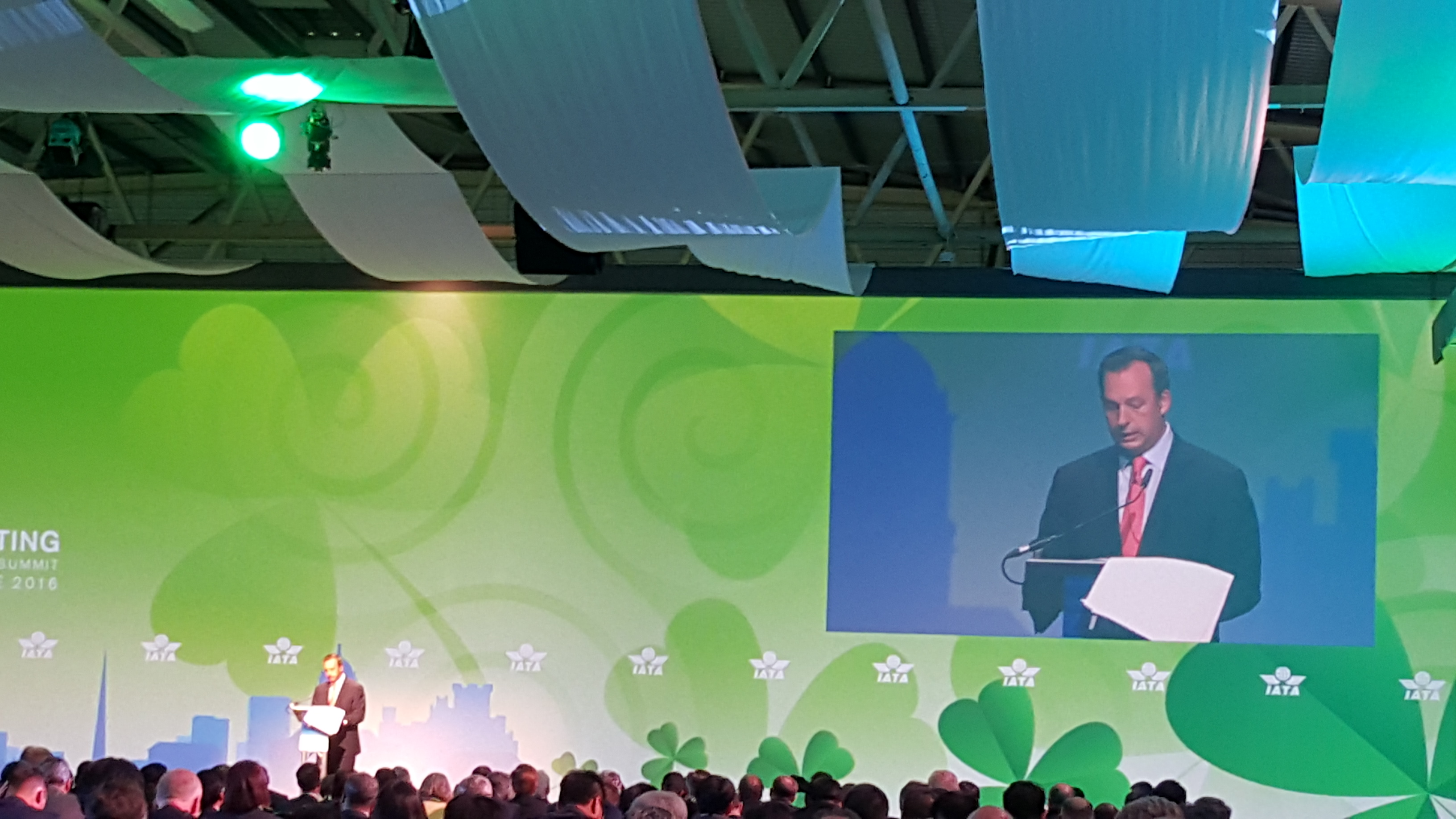 Andrés Conesa durante su discurso en la Asamblea General de IATA 2016