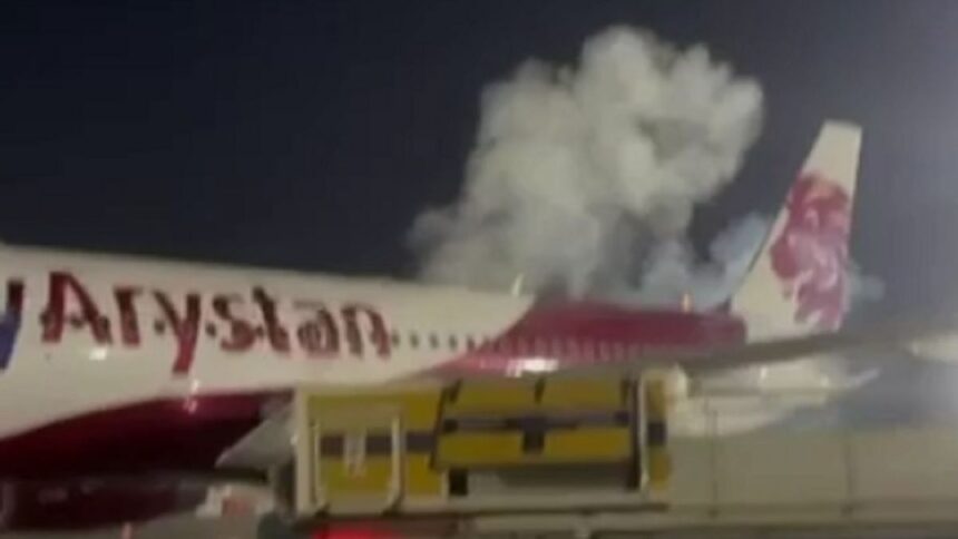 Avión de FlyArystan registra incendio durante mantenimiento en Almaty