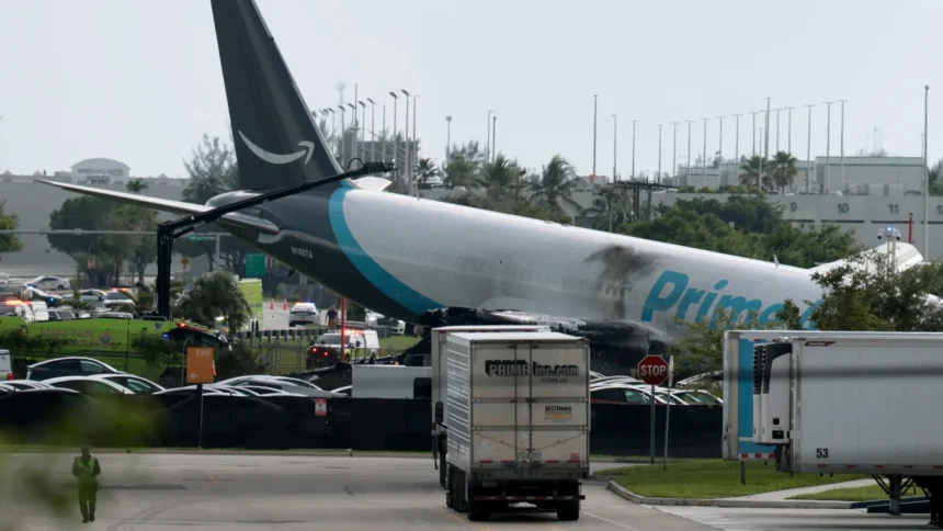 NTSB investiga excursión de pista de Boeing 767 de Amazon en Miami