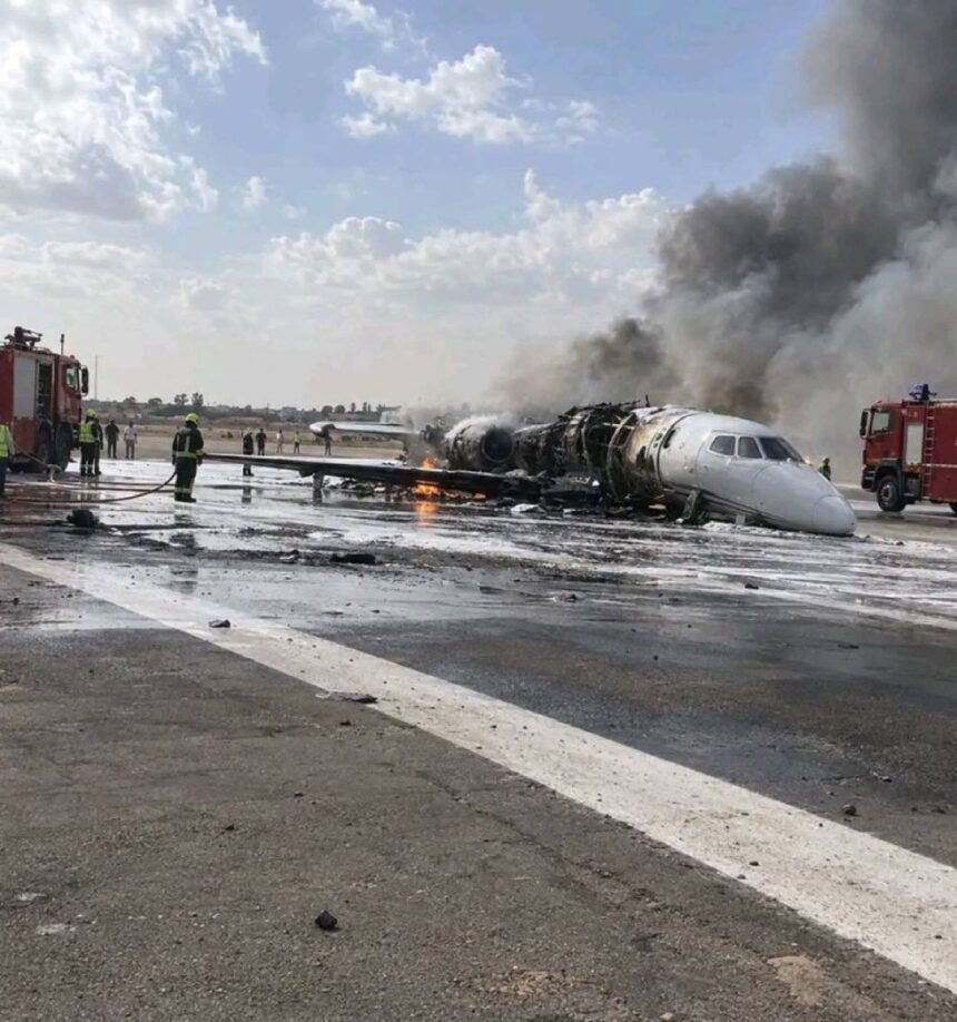 Citation latitude Cessna 680A sufre accidente durante el aterrizaje en Libia