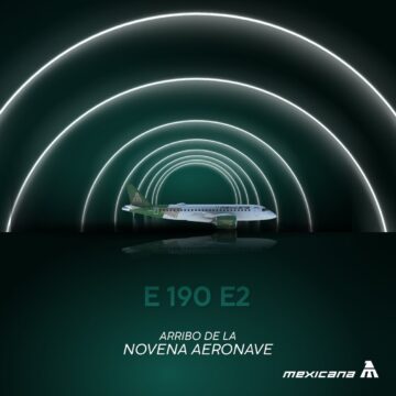 Mexicana recibe su noveno Embraer E190-E2