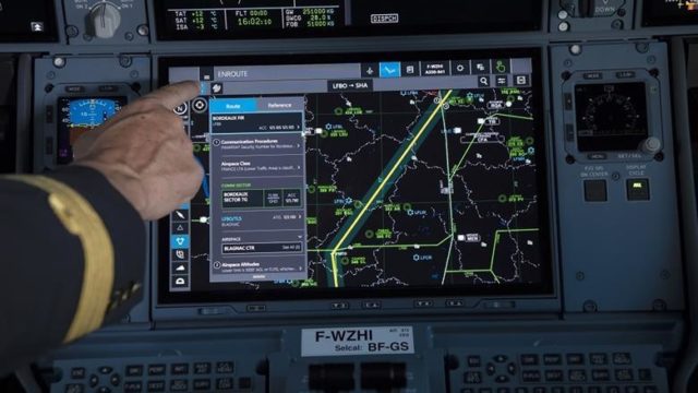 Airbus lanza pantallas táctiles en el A350