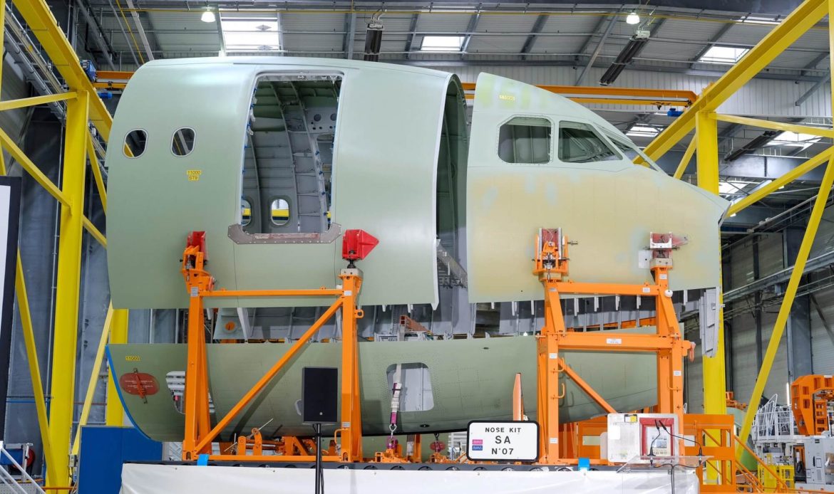 Airbus recibe la primera pieza del fuselaje delantero del nuevo A321XLR