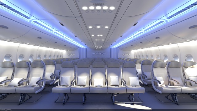 Airbus anuncia 11 asientos por fila en el A380