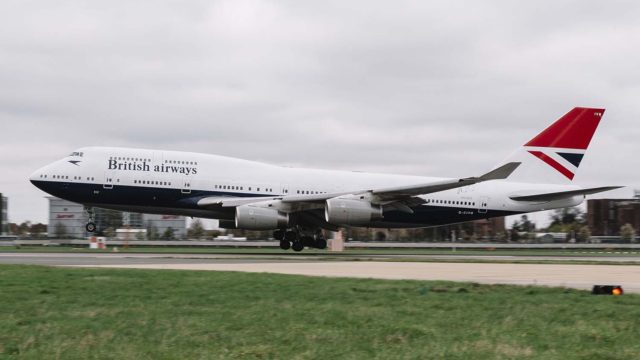 Boeing 747-400 de British Airways recientemente retirado podría convertirse en cine