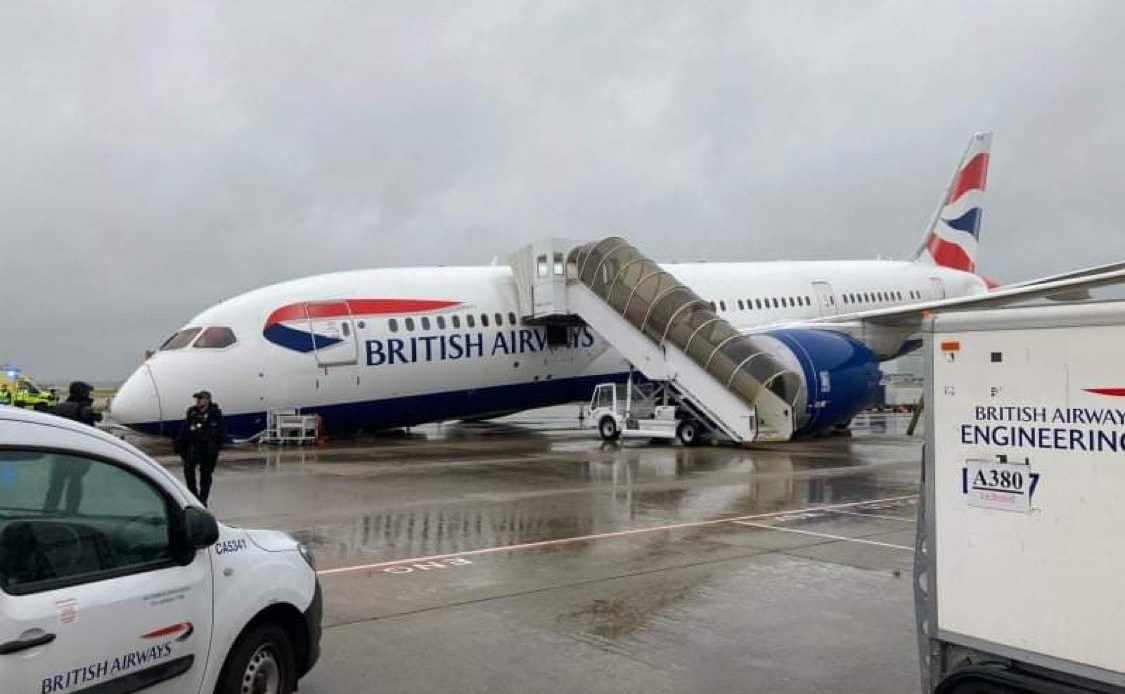 Autoridad del Reino Unido emite boletín sobre el incidente del tren de nariz del Boeing 787 de British Airways