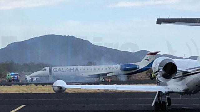 Evacuan E145 de Calafia Airlines en Loreto por problemas con motor