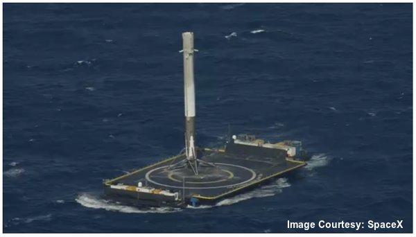 SpaceX logra aterrizar el cohete Falcon 9 en una plataforma en el mar