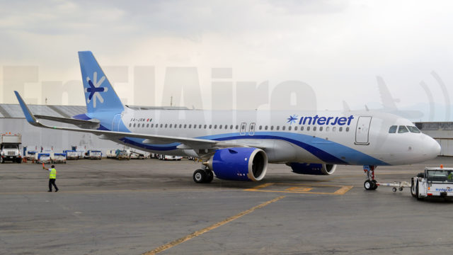 Aterriza el primer Airbus A320neo de Interjet en Toluca