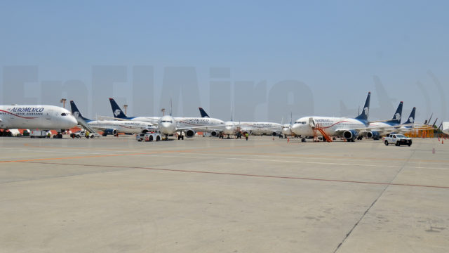 Grupo Aeroméxico implementa protocolos de mantenimiento, desinfección y almacenado de sus aeronaves en Hangar Oriente