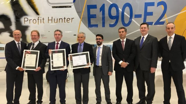 E190-E2 recibe Certificación de autoridades aeronáuticas