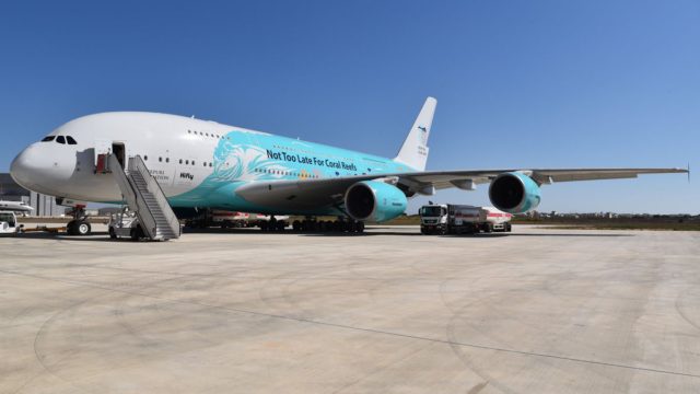 Hi Fly presenta su primer A380; porta imagen especial