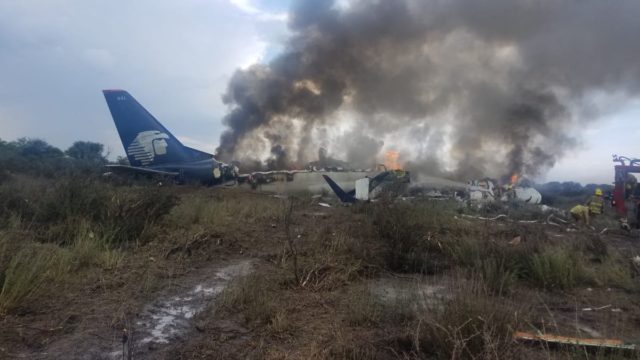 Se accidenta avión de Aeroméxico en Durango