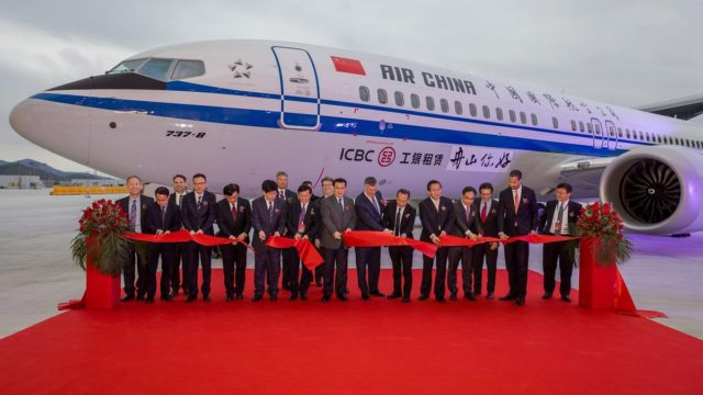 Boeing entrega primer 737 MAX en planta de Zhoushan, China