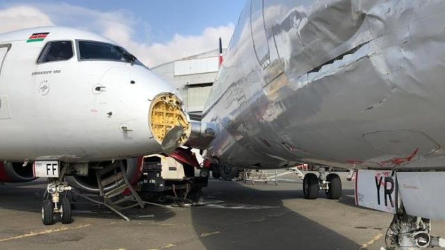 Dos E190 de Kenya Airways chocan en tierra