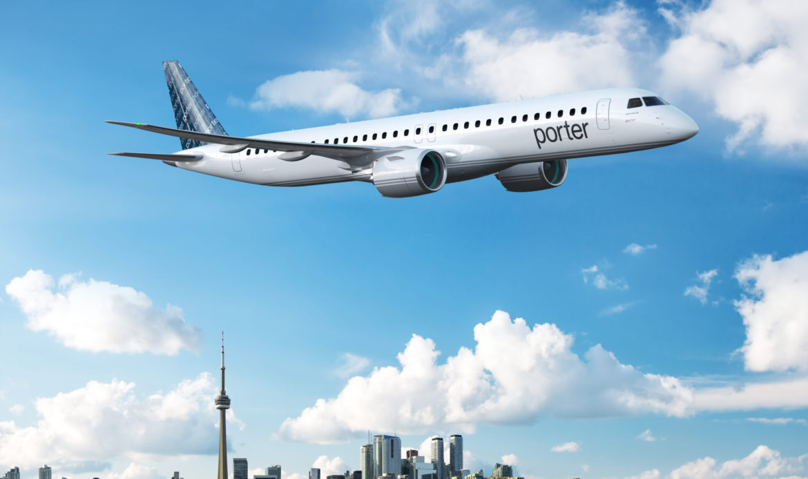 Porter Airlines lanza vuelos directos entre Calgary y Toronto Pearson con su nueva flota Embraer E195-E2.