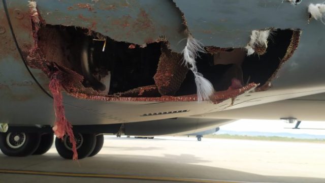 A400M de la Fuerza Aérea española sufre daños debido a un impacto por ave