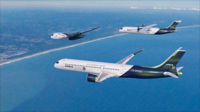 Airbus presenta ZEROe, tres conceptos de aeronaves cero emisiones