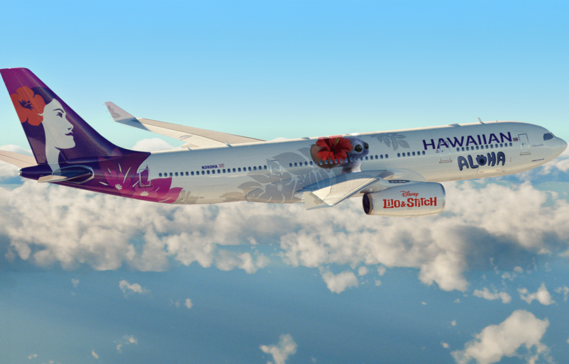Hawaiian Airlines anuncia tres diseños de Lilo & Stitch