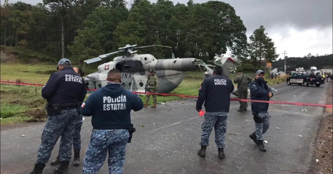 Se accidenta helicóptero de la SEMAR en Hidalgo