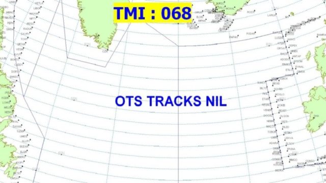 Por primera vez desde 1960, NATS no organizó tracks sobre el Atlántico Norte en dirección oeste