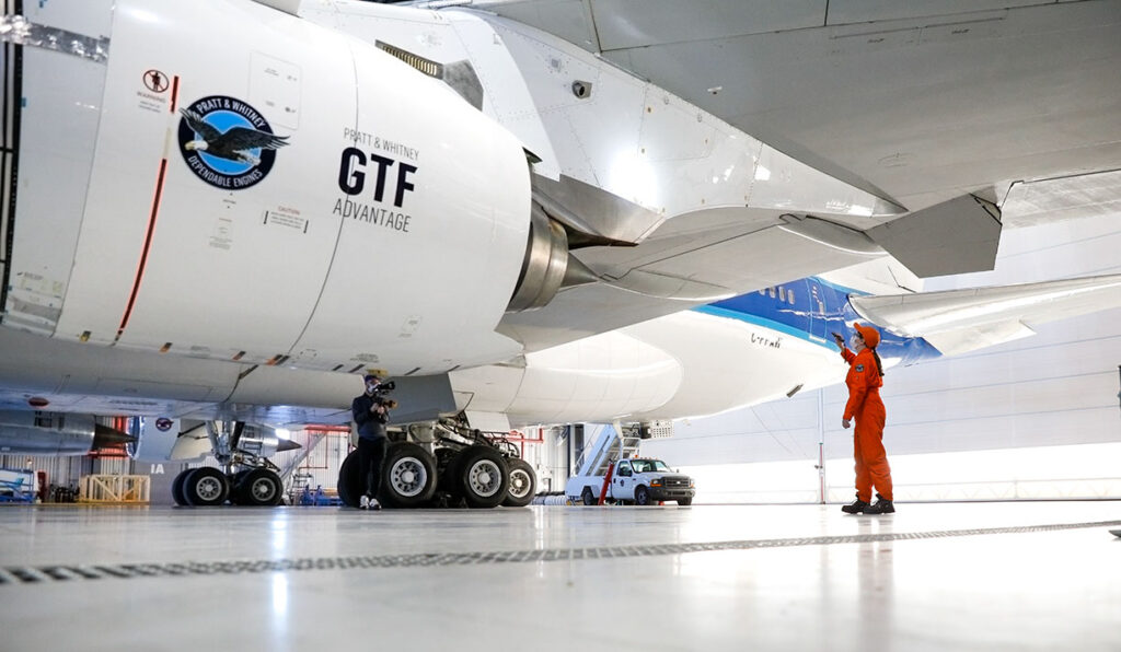 Airbus comienza la prueba de vuelo del motor Pratt & Whitney GFT Advantage
