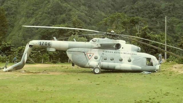Se desploma helicóptero MI-17 de la Fuerza Aérea Mexicana que llevaba ayuda en Chiapas