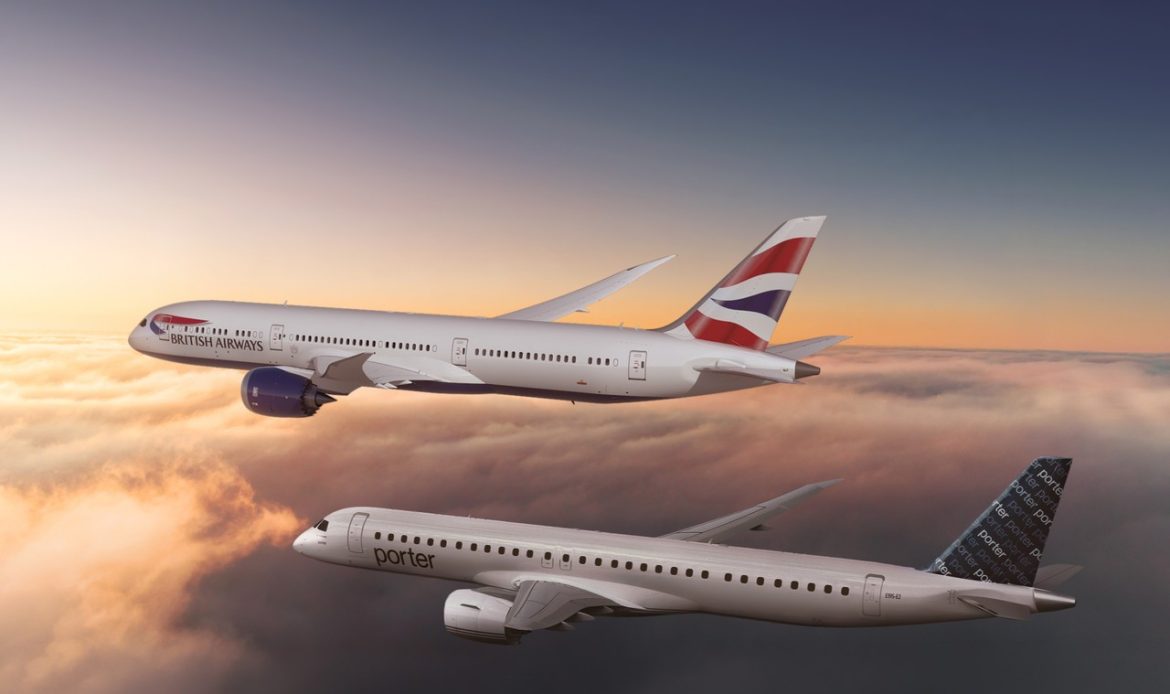 British Airways y Porter Airlines anuncian acuerdo de código compartido