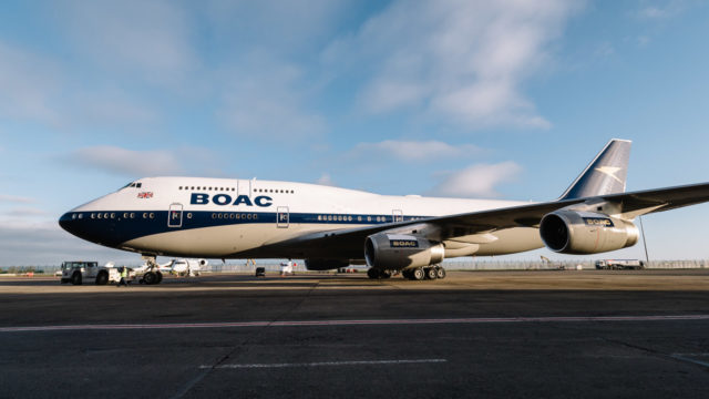 British Airways presenta Boeing 747 con imagen de BOAC