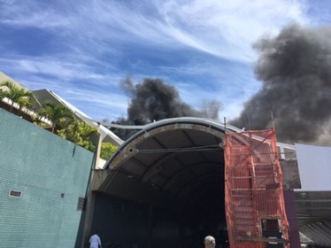Incendio en el aeropuerto de Salvador de Bahia, Brasil. 