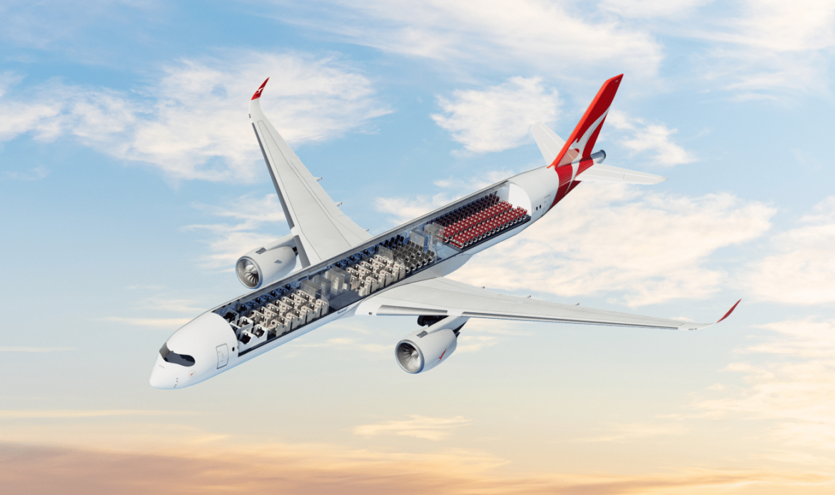 Qantas revela la configuración de cabinas para su A350 del Project Sunrise